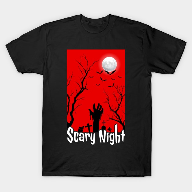 Scary night , halloween theme T-Shirt by Mobyyshop